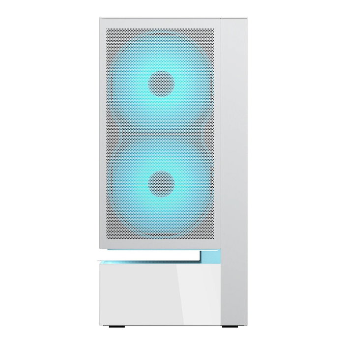 Cougar CGR-2DA4W-MV Caja Torre Media ATX Mesh Vision Blanco para Gaming, con Panel de Cristal Templado, RGB y Ventiladores incluidos
