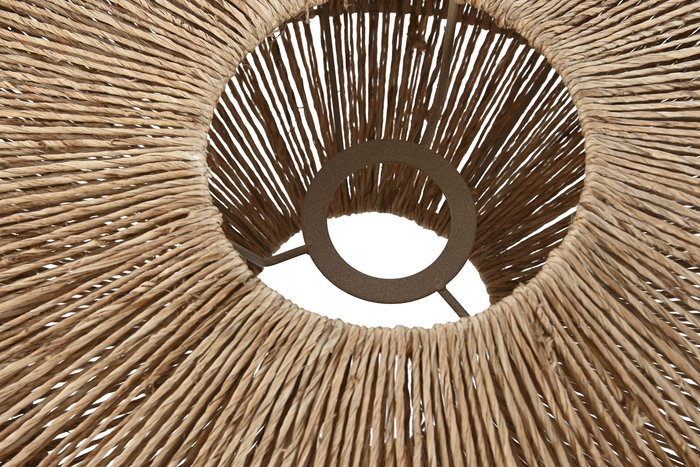 DKD Home Decor Pantalla Tropical Natural 51 * 51 * 21 cm de Yute y Metal, Pack de 2 Unidades