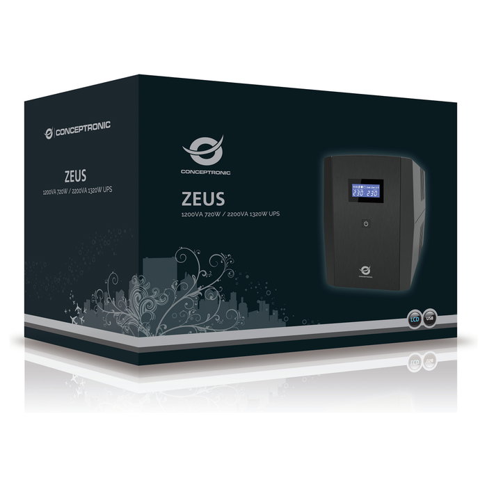 Conceptronic ZEUS03EM 1200VA 720W con 5 salidas AC Conceptronic ZEUS03EM 1200VA 720W con 5 salidas AC