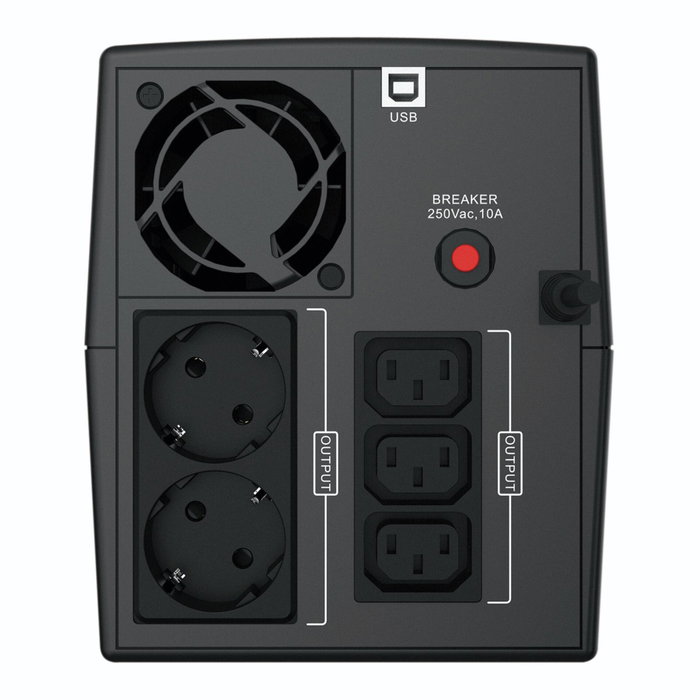 Conceptronic ZEUS03EM 1200VA/720W con AVR y 5 salidas AC