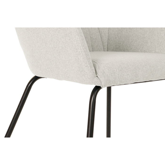 DKD Home Decor Silla de Poliéster y Metal Beige