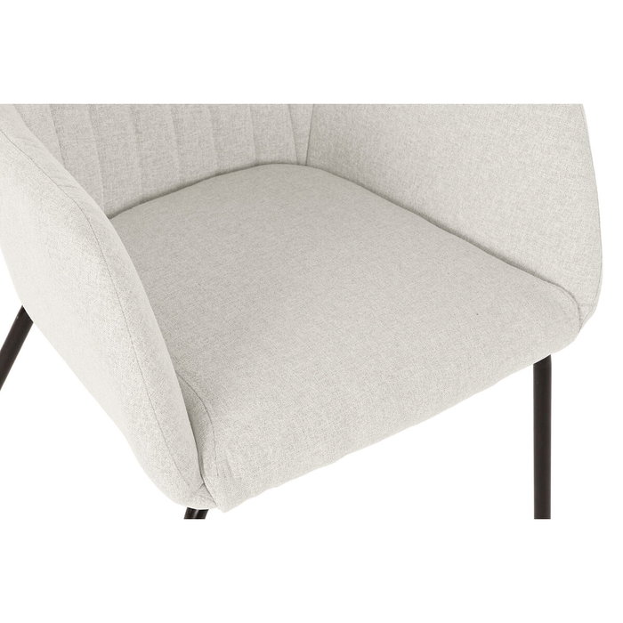 DKD Home Decor Silla de Poliéster y Metal Beige