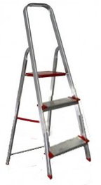 LITAN Escalera de aluminio de 3 peldaños