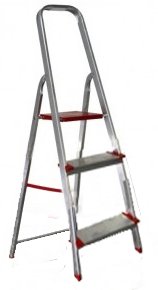 LITAN Escalera de aluminio de 3 peldaños LITAN Escalera de aluminio de 3 peldaños