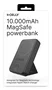 Celly MAGPBW10000BK Batería Externa 10000 mAh con Carga Inalámbrica y Compatibilidad MagSafe para Teléfono y Smartwatch - Negro