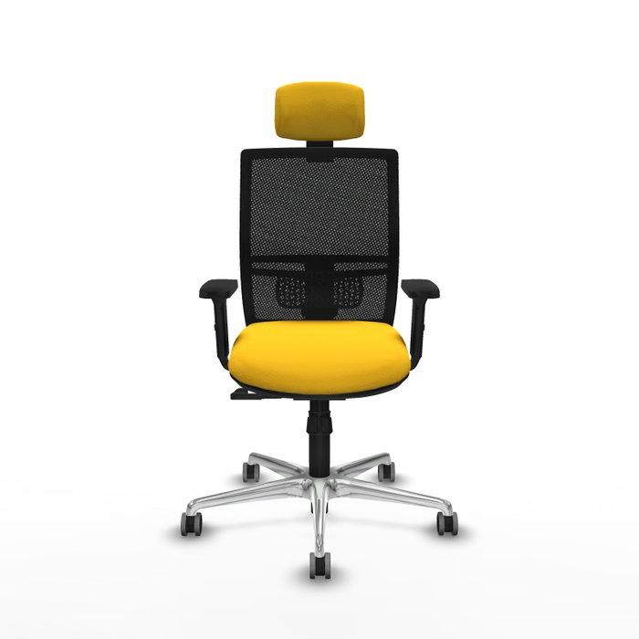 PIQUERAS Y CRESPO Silla de oficina Yunquera con mecanismo Sincro, Amarillo y Negro