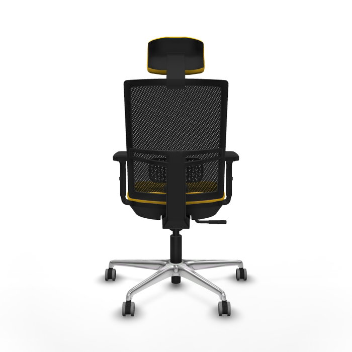 PIQUERAS Y CRESPO Silla de oficina Yunquera con mecanismo Sincro, Amarillo y Negro