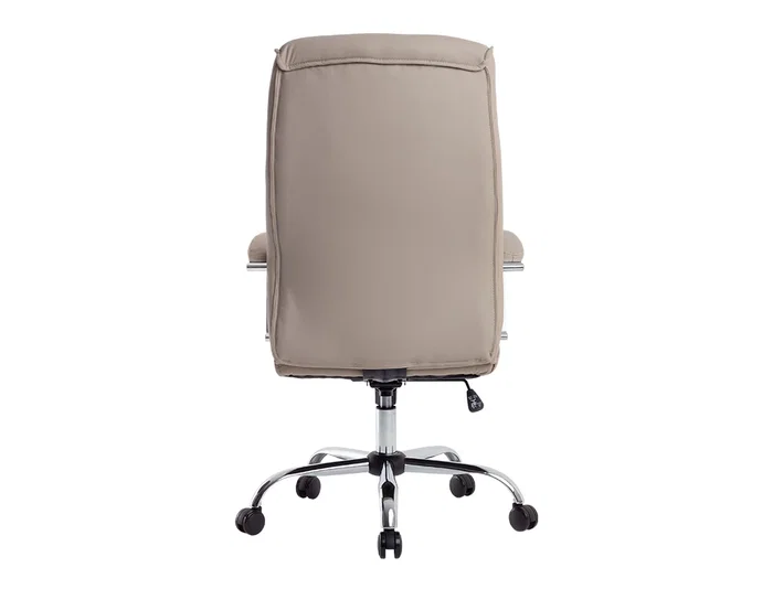 Q-connect Silla de Dirección Modo Na, Simil Piel, Base Metálica, Ruedas Premium, Color Gris, Altura Máx. 1220 mm