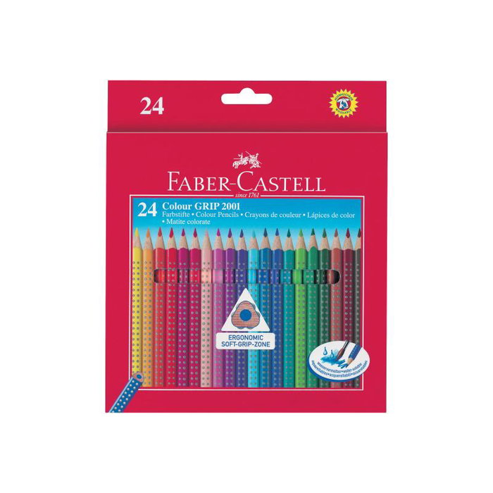 FABER-CASTELL Colour GRIP Estuche de 24 Lápices de Colores Acuarelables FABER-CASTELL Colour GRIP Estuche de 24 Lápices de Colores Acuarelables