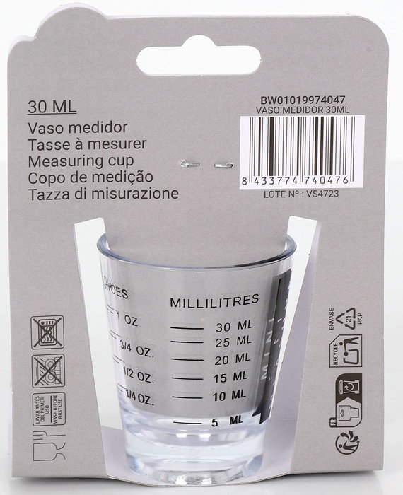 Wooow Vaso Medidor 30Ml Privilege 4.6 cm x 5.7 cm x 4.6 cm (36 Unidades)