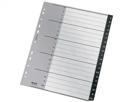 Indice Leitz Pp Recycle A-Z A4+ Pestañas 1-20 11 Taladros Negro (Set de 20)