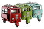 DKD Home Decor Vehiculo Decoracion Vintage Azul Celeste Rojo Metal 7 x 10 x 16 cm (3 Unidades)
