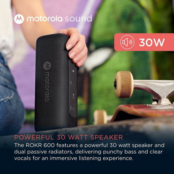 Motorola ROKR 600 Altavoz Bluetooth 30W IP67 Negro