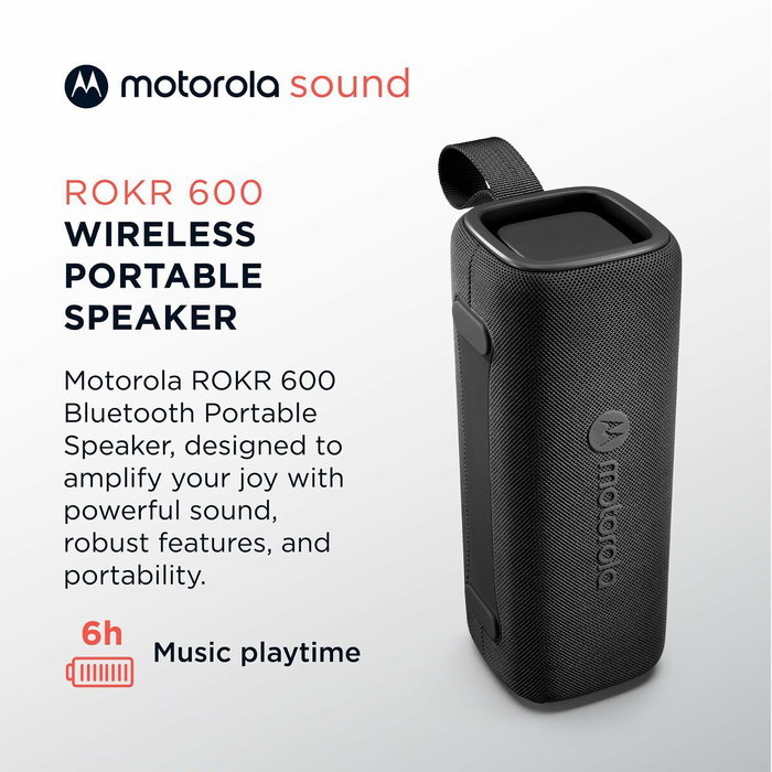 Motorola ROKR 600 Altavoz Bluetooth 30W IP67 Negro