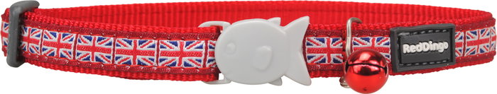 Red Dingo Collar Union Jack Flag On Red 15 mm X 24-36 cm