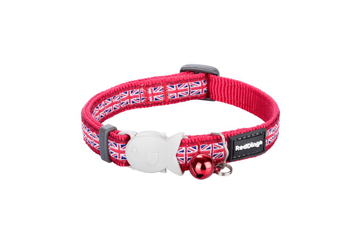 Red Dingo Collar Union Jack Flag On Red 15 mm X 24-36 cm