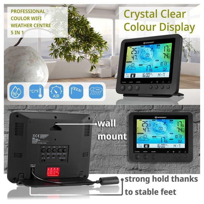 Bresser Centro Meteorológico 5-en-1 WLAN con Sensor Profesional y WiFi