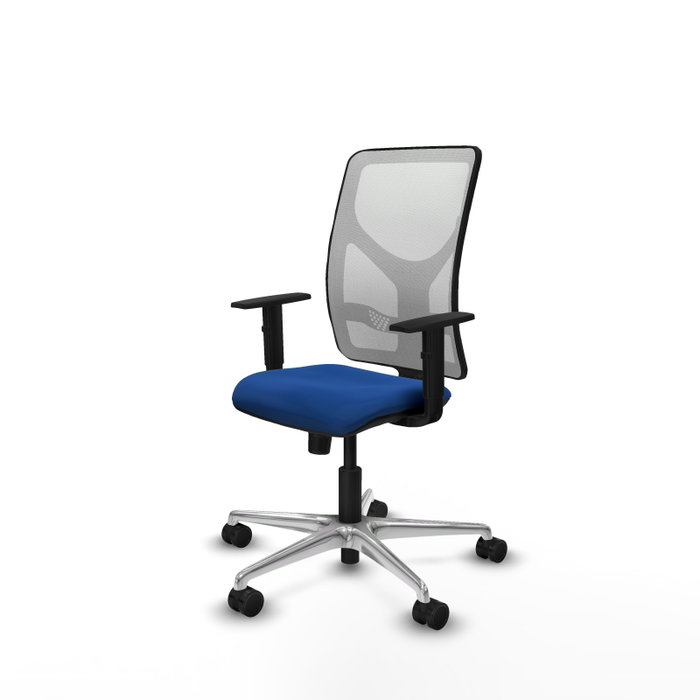 PIQUERAS Y CRESPO Silla de oficina Motilla con mecanismo Sincro Azul y Blanco