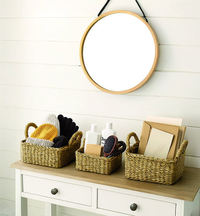 Inde Set 3 Cestas Cuadradas con Asas 25 cm, 20 cm, 16 cm (8 Unidades)