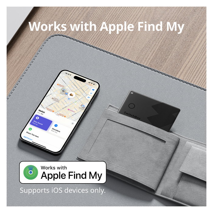 SwitchBot W2500032 Tarjeta Rastreador para Cartera con NFC, Negro, ABS/PC, 85 x 54 x 2.5 mm