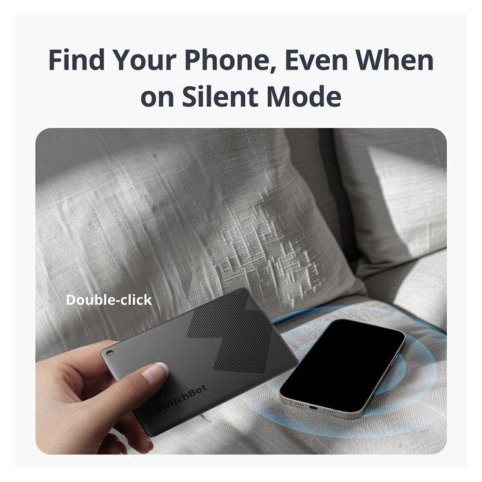 SwitchBot W2500032 Tarjeta Rastreador para Cartera con NFC, Negro, ABS/PC, 85 x 54 x 2.5 mm