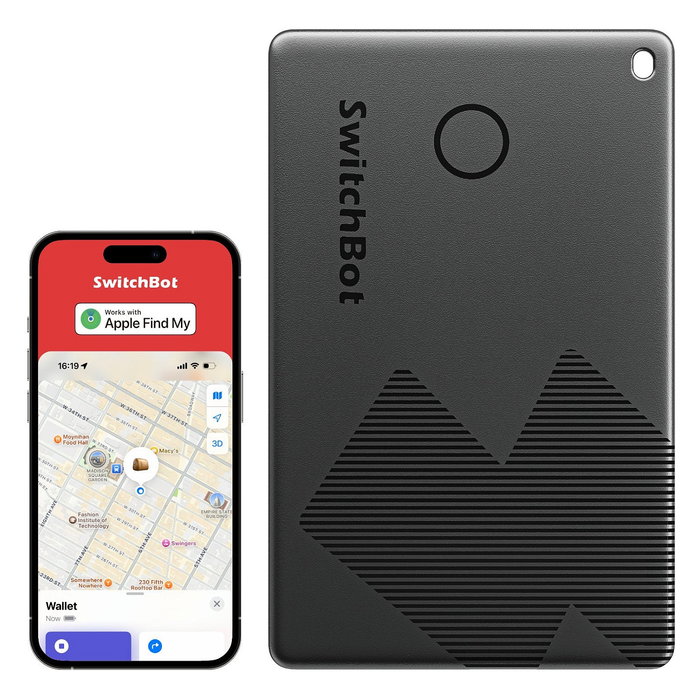 SwitchBot W2500032 Tarjeta Rastreador para Cartera con NFC, Negro, ABS/PC, 85 x 54 x 2.5 mm