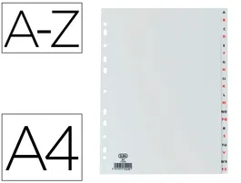 Elba Separador Alfabético A-Z Plástico 11 Taladros Din A4 Gris 120 mc