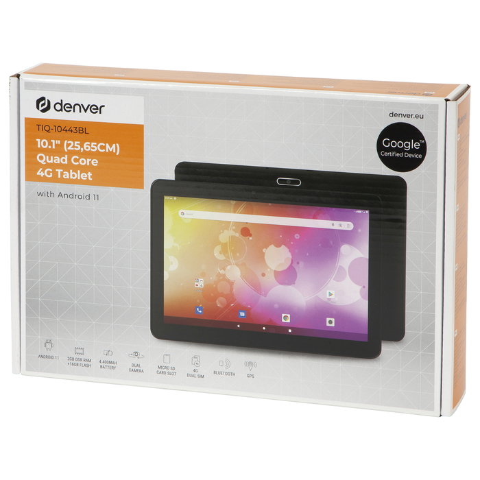 Denver TIQ-10443BL - Tableta 10,1" 16GB LTE 2GB RAM Android 11 Negro