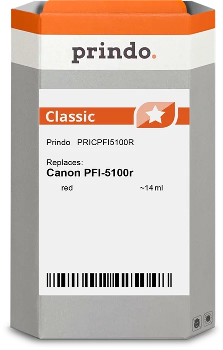 Prindo Cartucho de tinta Rojo PRICPFI5100R Classic 14ml Prindo Cartucho de tinta Rojo PRICPFI5100R Classic 14ml