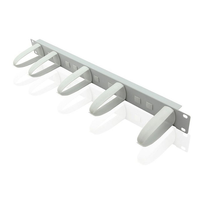 VALUE Soporte para cables 19 pulgadas 1U gris con 5 anillos