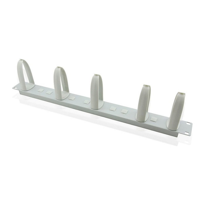 VALUE Soporte para cables 19 pulgadas 1U gris con 5 anillos