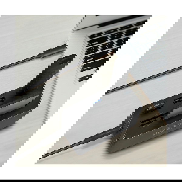 LogiLink UA0370 Docking Station USB 3.2 Gen 1 (10 Puertos) con HDMI, PD 60W, Ethernet Gigabit, Lector de Tarjetas, 4K, Plug and Play, Negro