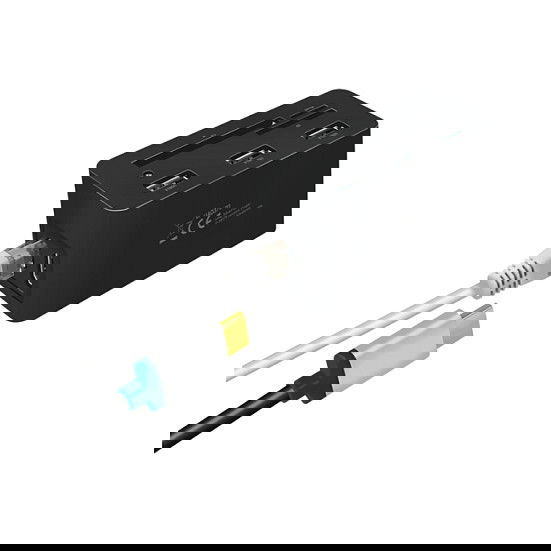 LogiLink UA0370 Docking Station USB 3.2 Gen 1 (10 Puertos) con HDMI, PD 60W, Ethernet Gigabit, Lector de Tarjetas, 4K, Plug and Play, Negro