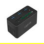LogiLink UA0370 Docking Station USB 3.2 Gen 1 (10 Puertos) con HDMI, PD 60W, Ethernet Gigabit, Lector de Tarjetas, 4K, Plug and Play, Negro
