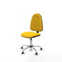 Silla de oficina Algarra con mecanismo Contacto permanente básico tapizada con Similpiel color Amarillo. Equipada con Base cromada, Sin brazosy Topes