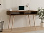 Hanah Home Escritorio de Estudio Nogal - Mesa de Estudio con Amplio Espacio, Robusto y Duradero, 120x60x74.8 cm
