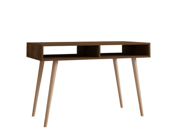 Hanah Home Escritorio de Estudio Nogal - Mesa de Estudio con Amplio Espacio, Robusto y Duradero, 120x60x74.8 cm