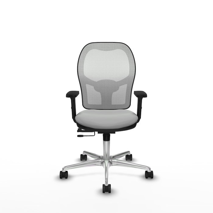 PIQUERAS Y CRESPO Silla de oficina Jorquera con mecanismo Sincro/Traslack, Similpiel Gris claro y Malla Blanco PIQUERAS Y CRESPO Silla de oficina Jorquera con mecanismo Sincro/Traslack, Similpiel Gris claro y Malla Blanco