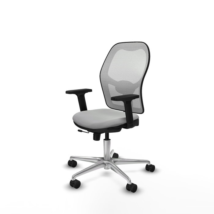 PIQUERAS Y CRESPO Silla de oficina Jorquera con mecanismo Sincro/Traslack, Similpiel Gris claro y Malla Blanco PIQUERAS Y CRESPO Silla de oficina Jorquera con mecanismo Sincro/Traslack, Similpiel Gris claro y Malla Blanco