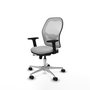 PIQUERAS Y CRESPO Silla de oficina Jorquera con mecanismo Sincro/Traslack, Similpiel Gris claro y Malla Blanco