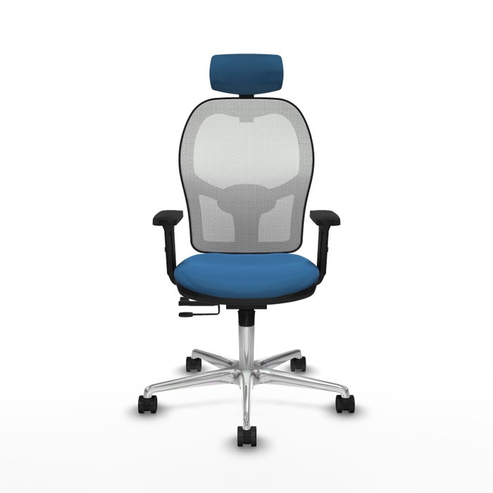 PIQUERAS Y CRESPO Silla de oficina Jorquera con mecanismo Sincro/Traslack Azul claro y Blanco