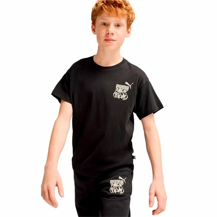 Camiseta de Manga Corta Infantil Puma Essenntials+ Mid 90S Graphic Negro 7-8 Años