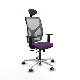 PIQUERAS Y CRESPO Silla de oficina Motilla con mecanismo Sincro/Traslack Morado y Gris