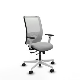 PIQUERAS Y CRESPO Silla de oficina Zulema con mecanismo Sincro/Traslack, Gris claro y Blanco