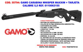 GAMO Whisper Maxxim Carabina de 24 Jul Calibre 5,5 mm