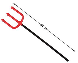 Tridente Rojo De Plástico Para Disfraz De Diablo 51 cm
