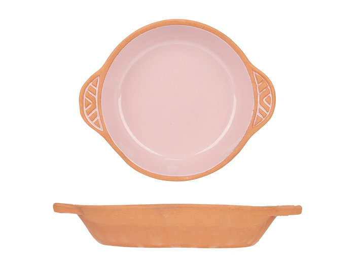 La Dehesa Cazuela Barro Redonda Asas 20 cm Rosa Horno Microondas Nevera Lavavajillas (Set de 8)