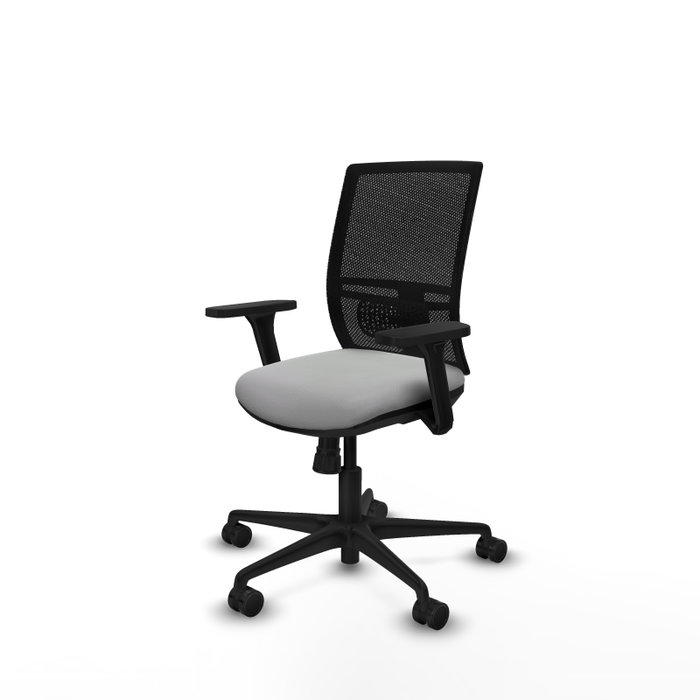 PIQUERAS Y CRESPO Silla de oficina Yunquera con mecanismo Sincro, Gris claro y Negro