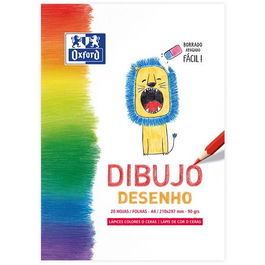 Oxford Bloc Dibujo Infantil A4 Encolado 20H Liso 90 gr Set de 5 (Set de 5)