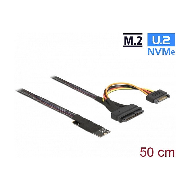 DeLOCK Adaptador M.2 Key M a U.2 SFF-8639 NVMe con cable de 50 cm